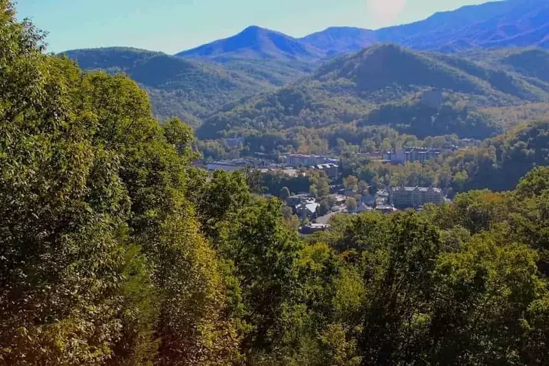 Gatlinburg tucked away in the mountains.