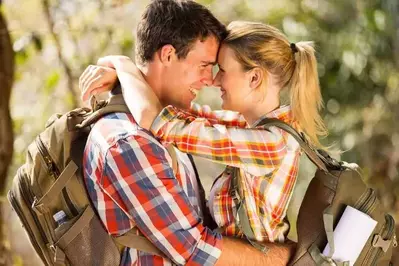 couple on romantic Smoky Mountain getaway