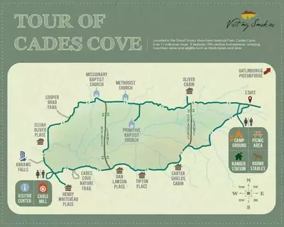 Tour of Cades Cove map