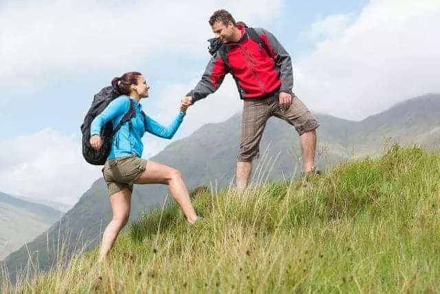 couple hiking in the Smoky Mountains