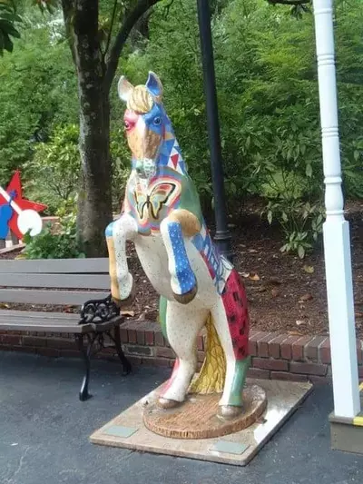 multi-colored horse at Dollywood's Pigeon Forge amusement park