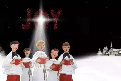 Cartoon Christmas carolers