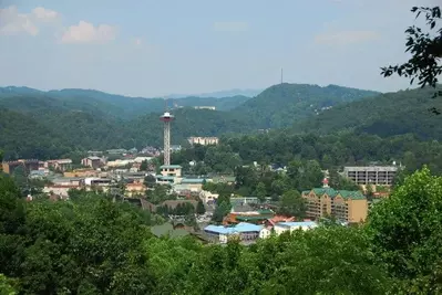 Aerial view of Gatlinburg