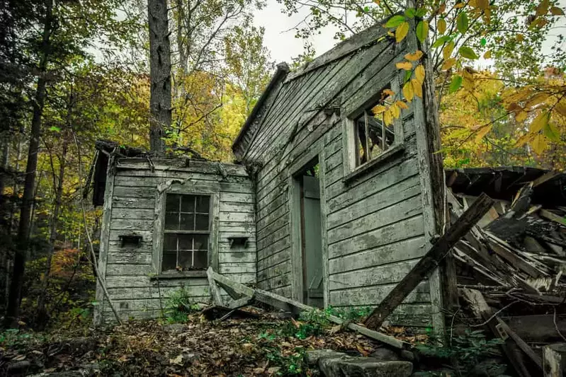 dilapidated cottage in Elkmont Ghost Town