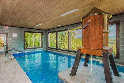 indoor pool inside Pigeon Forge cabin