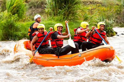 people rafting in the Smoky Mountains