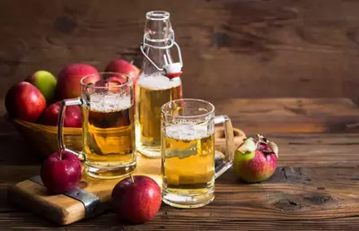 apple cider on table