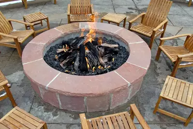 outdoor fire pit at a cabin in the Smoky Mountains