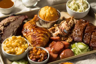 bbq platter with meats and sides