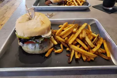 burger from graze burgers with french fries