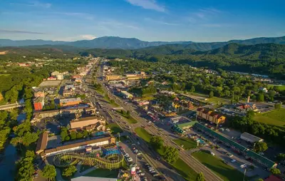 aerial view of Pigeon Forge