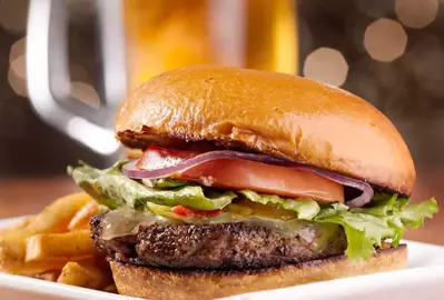 burger and fries
