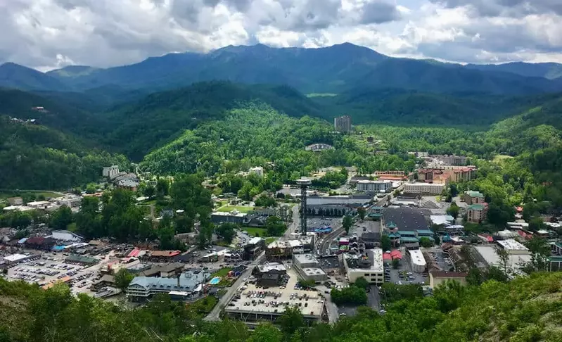 City of Gatlinburg on a cloudy day