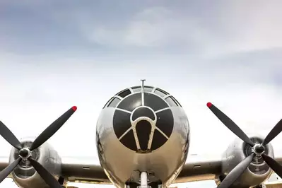 front of b29 superfortress plane