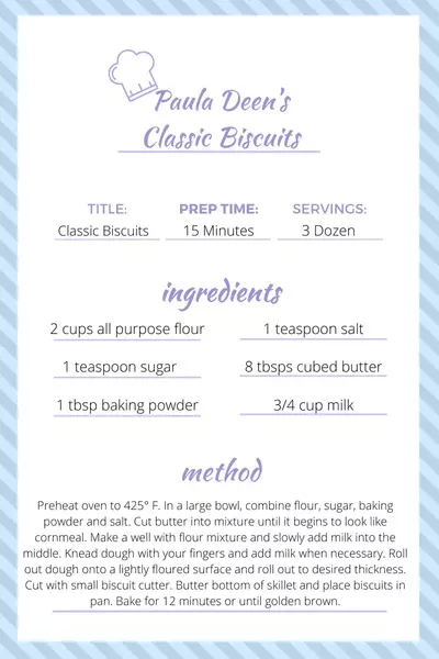 Paula Deen biscuit recipe