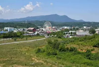 aerial view of pigeon forge tn