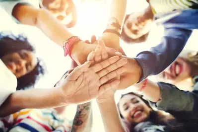 group of friends in a circle