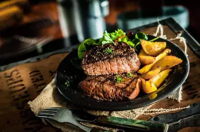 steak dinner at a restaurant