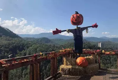 Pumpkin scarecrow at Anakeesta