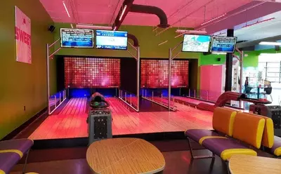 mini bowling alley at crave golf club