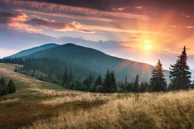 sunrise in the smoky mountains