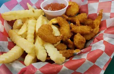 popcorn shrimp and fries