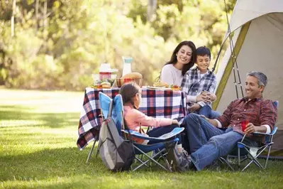 family camping in the smoky mountains