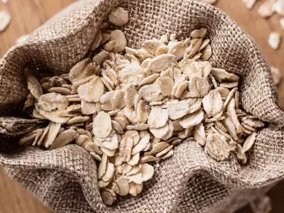 burlap sack of oatmeal