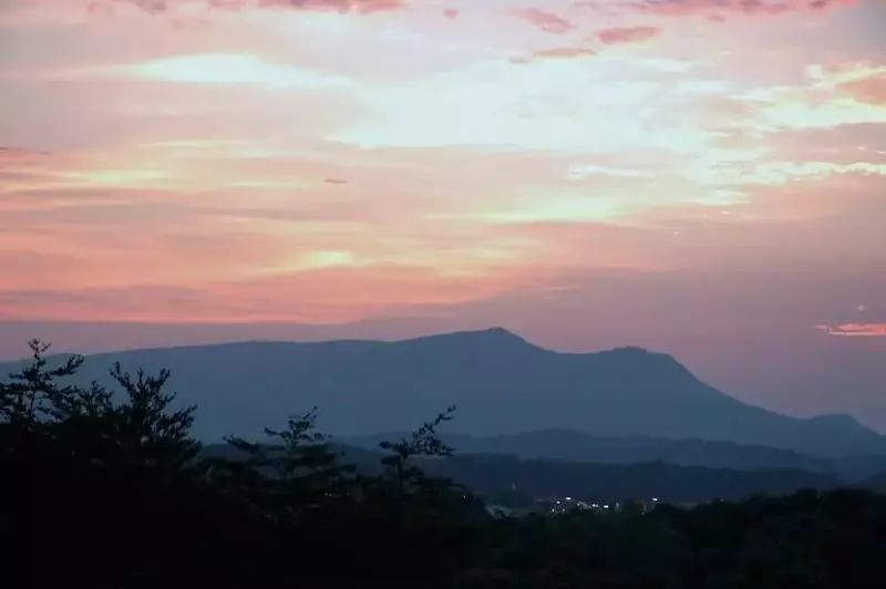 Beautiful sunrise over Bluff Mountain in Pigeon Forge.