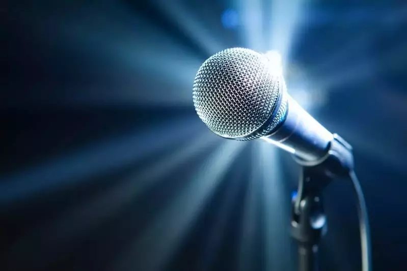 A microphone on stage.
