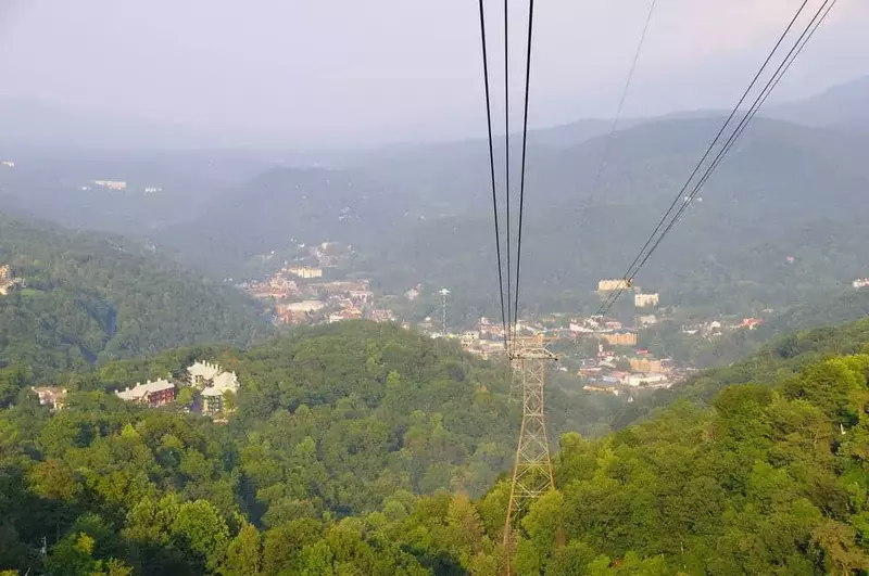 View from the Gatlinburg Aerial Tramway at Ober Gatlinburg
