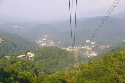 View from the Gatlinburg Aerial Tramway at Ober Gatlinburg