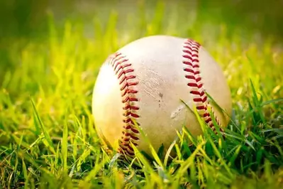 Baseball on grass