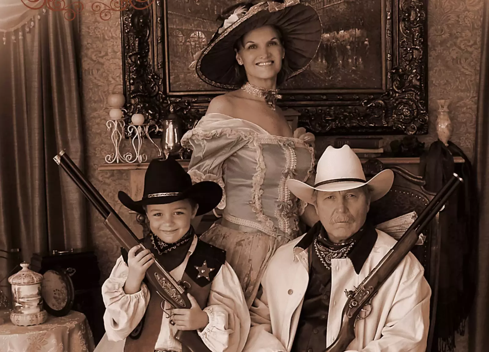 family in old-time photo