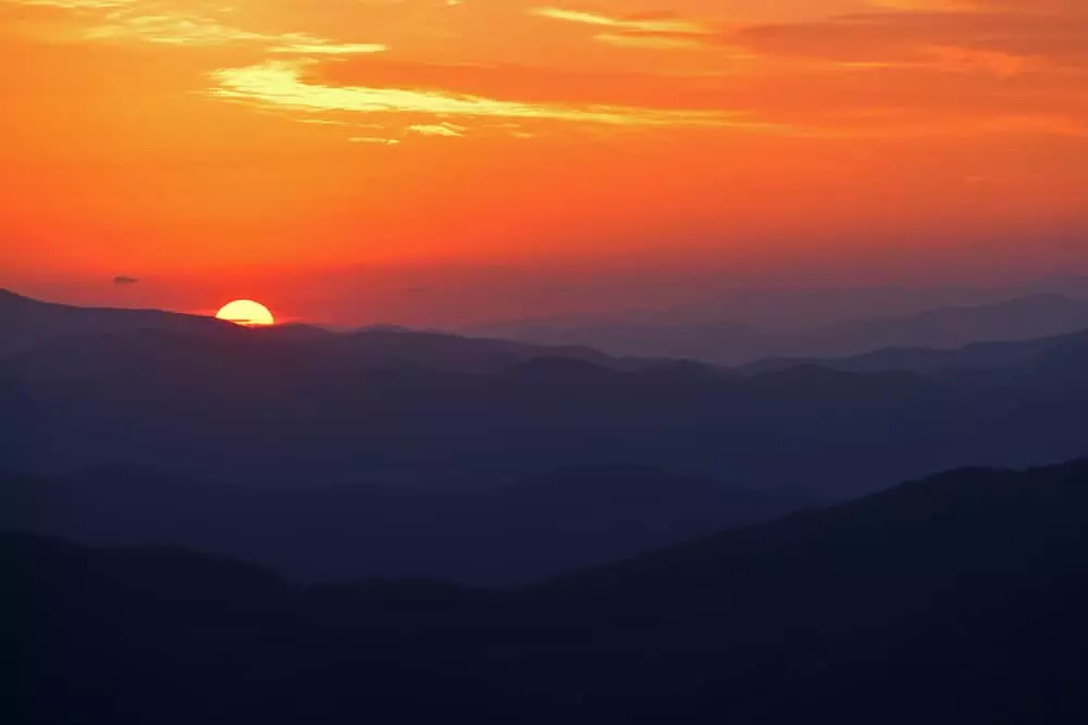 sunset in the Smokies