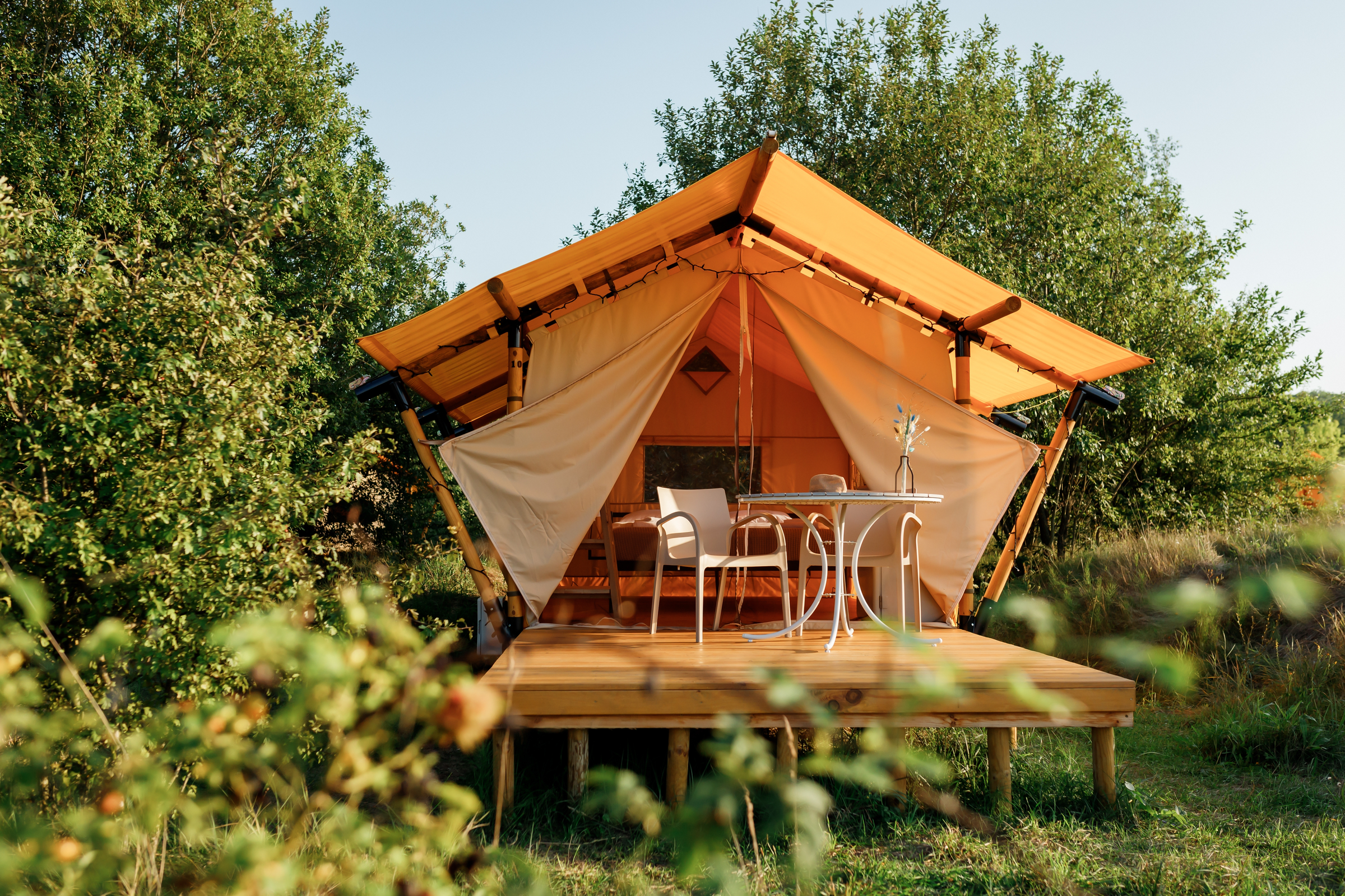 glamping tent in the Smoky Mountains