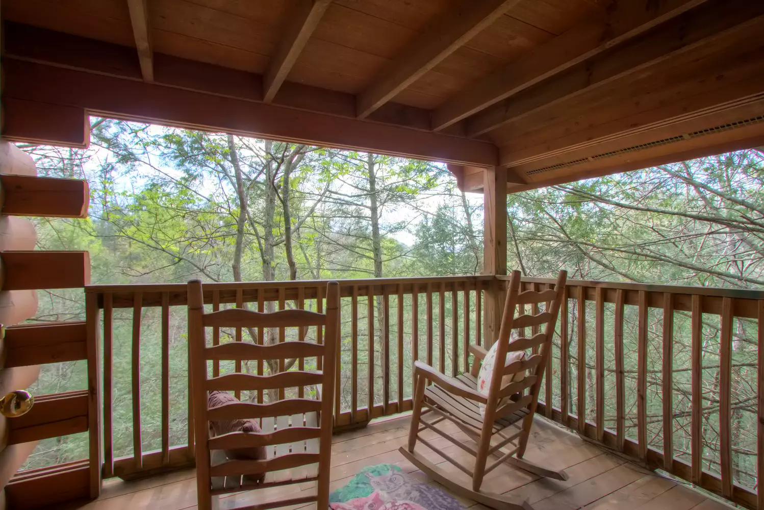Outdoor wooden rocking chairs to relax with your morning coffee