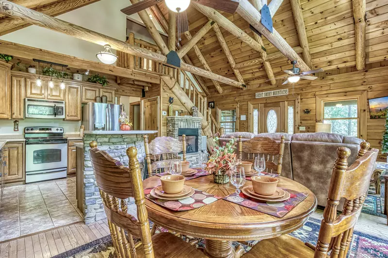 Blue Sky dining table and kitchen 