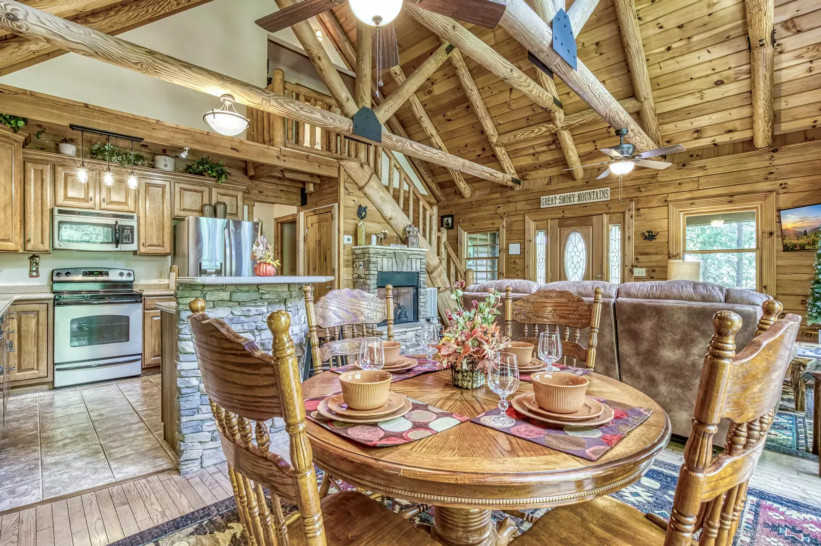 Blue Sky dining table and kitchen 
