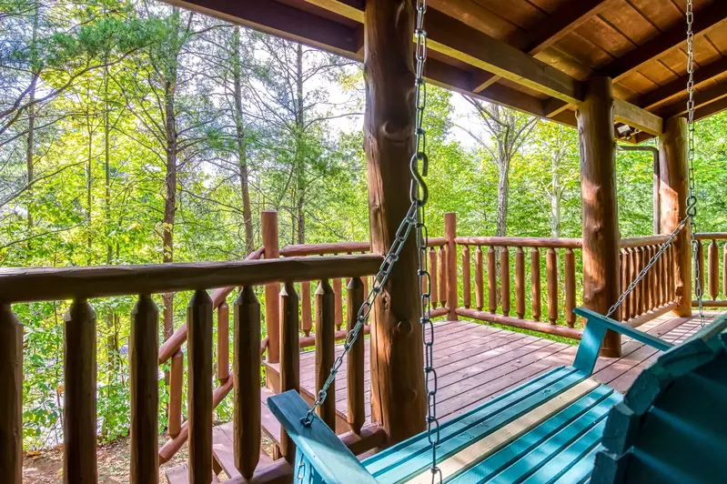 Blue Sky swing on covered front deck