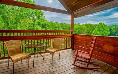 chairs on deck of cabin in Sevierville TN
