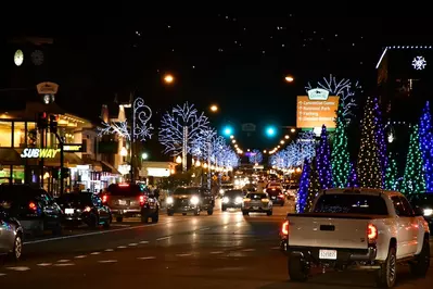 Winterfest lights in downtown Gatlinburg