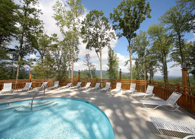 Enjoy the community pool with WIFI and amazing mountain views