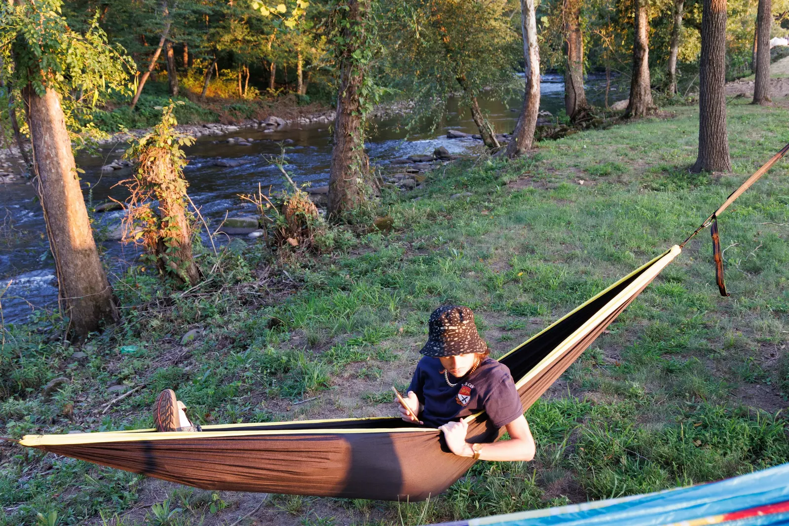 Hammock lounging by the river