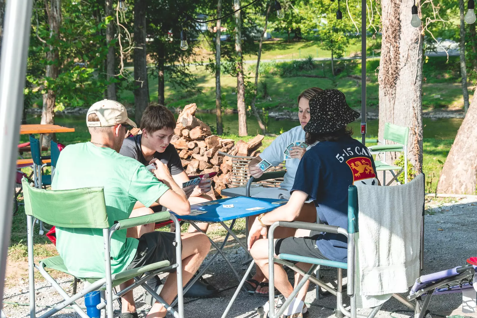 Game table by the river