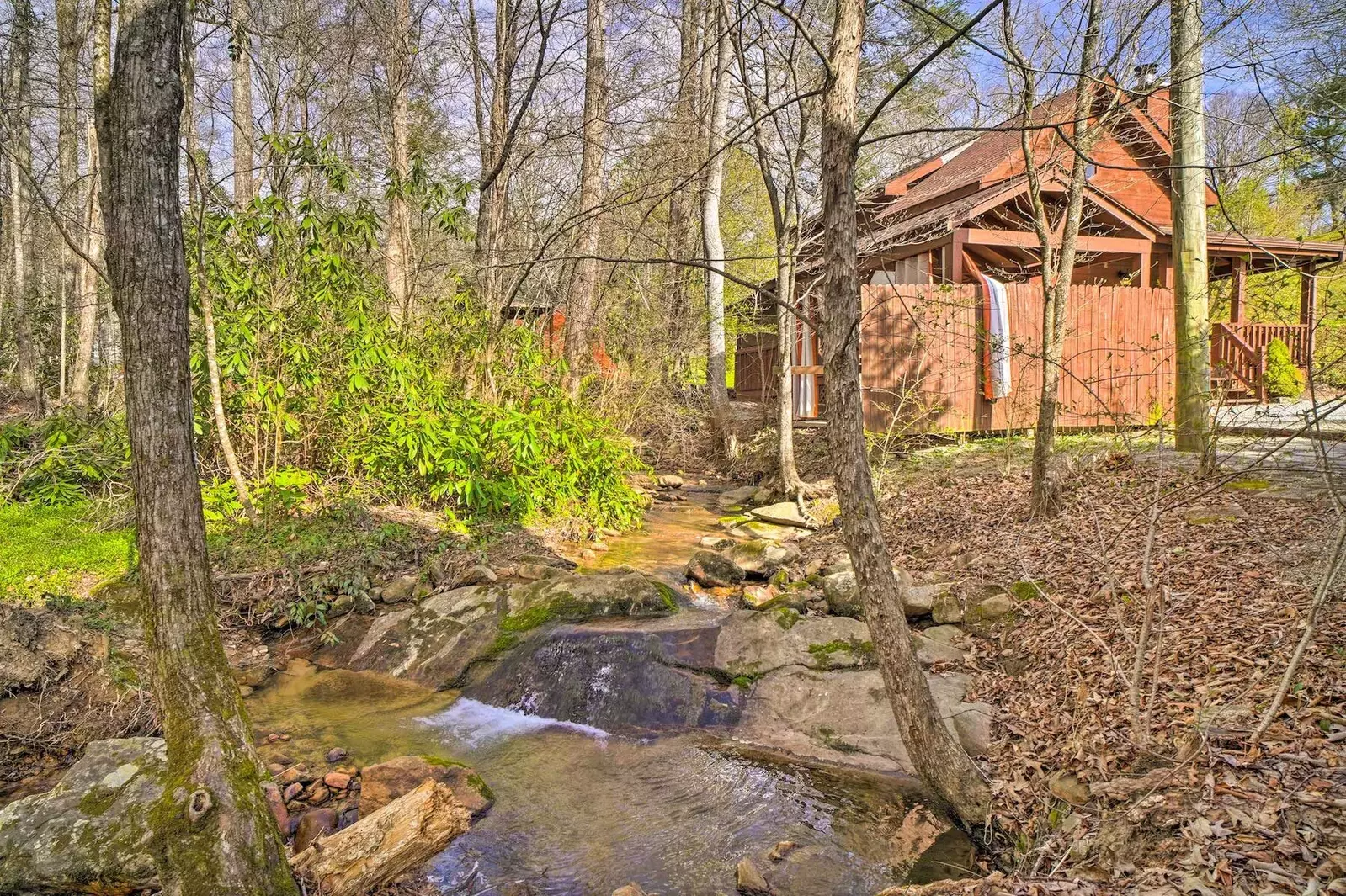 Creek behind cabin