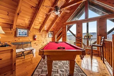 Enjoy a game of pool with gorgeous mountain views!