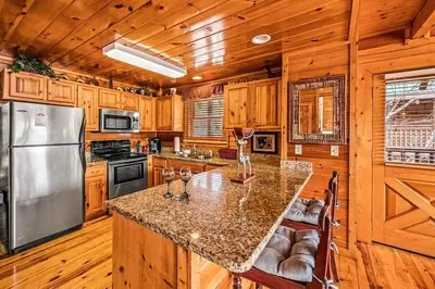 Kitchen for cooking and entertaining.
