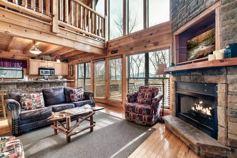 Living area with electric fireplace