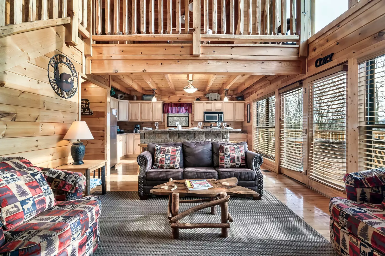 Living area with electric fireplace
